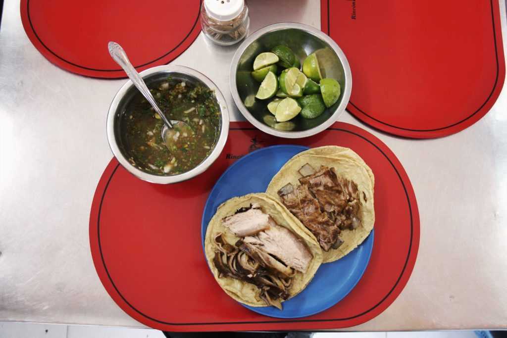 Tacos de carnitas de El Rincón Tarasco