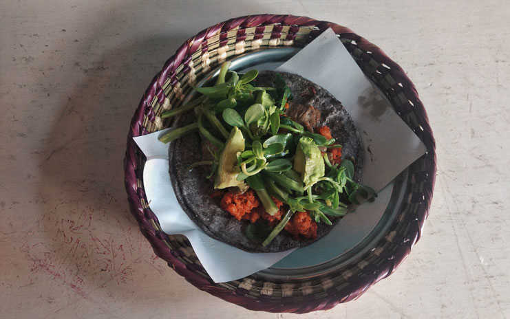 Taco de taquería Severo en San Pedro de los Pinos